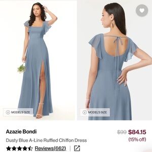 NWT Azazie Dusty Blue Bridesmaid dress size 6